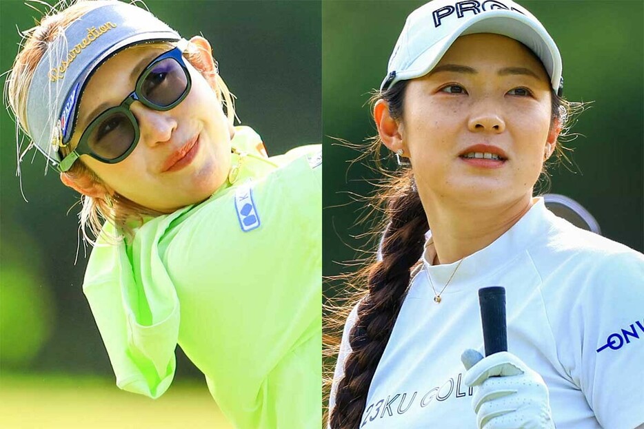 今季レギュラーツアーで戦ったが、QT1次に回ることになった金田久美子と辻梨恵は2人ともファイナル進出　写真：大澤進二