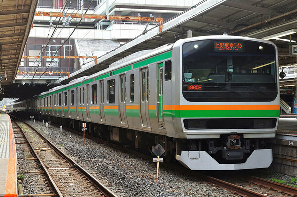 上野東京ライン。200km超えの長距離を走る列車もある（画像：写真AC）。