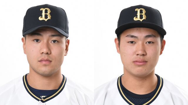 （左から）オリックスの杉澤龍選手、堀柊那選手