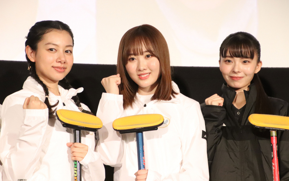 （左から）長澤樹、本田望結、川口ゆりな （C）ORICON NewS inc.