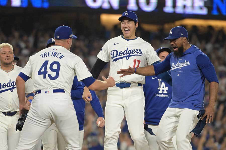 大谷翔平らドジャースの選手たち【写真：ロイター】