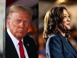 Donald Trump and Kamala Harris Photographers: Travis Dove, Sarah Rice/Bloomberg