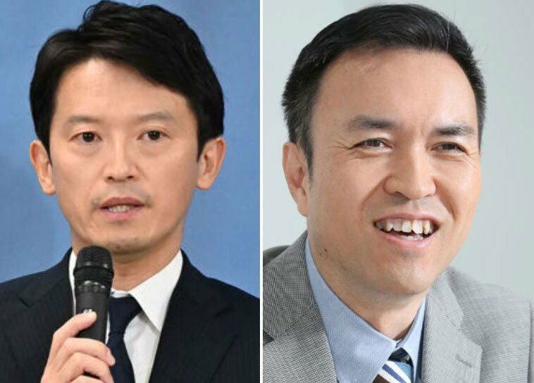 斎藤元彦氏（左）と玉川徹氏