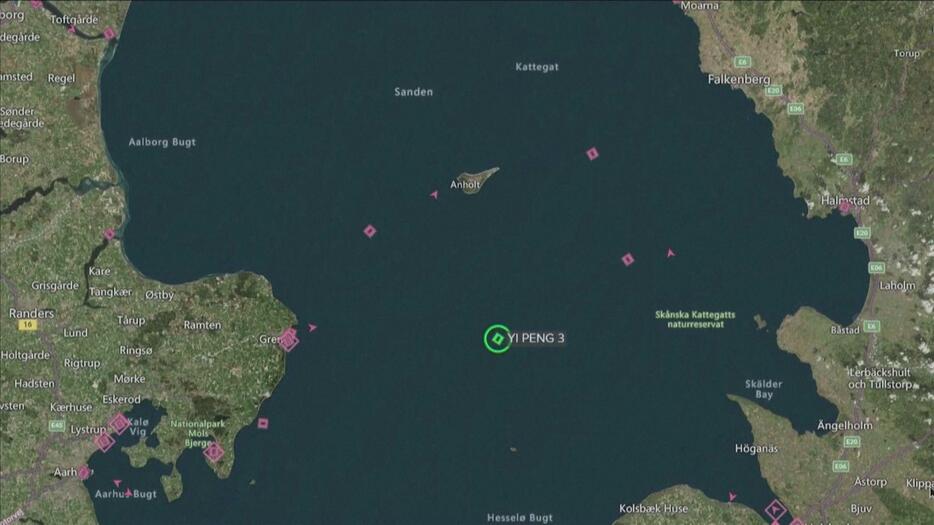 LSEG：デンマーク沖で停泊中の中国船籍の貨物船「伊鵬3」