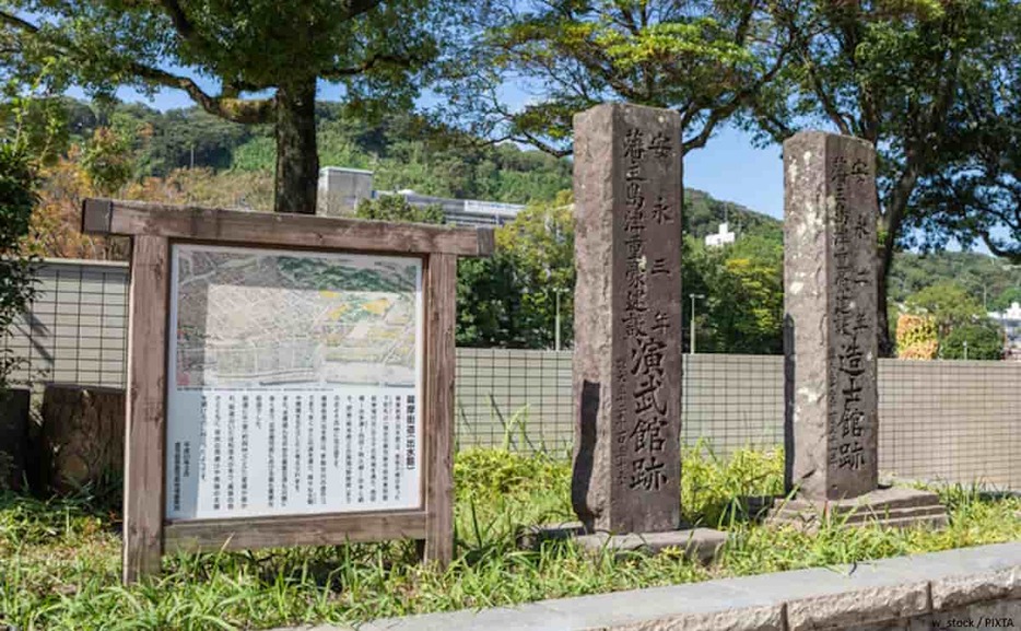 ↑藩の学校・造士館跡