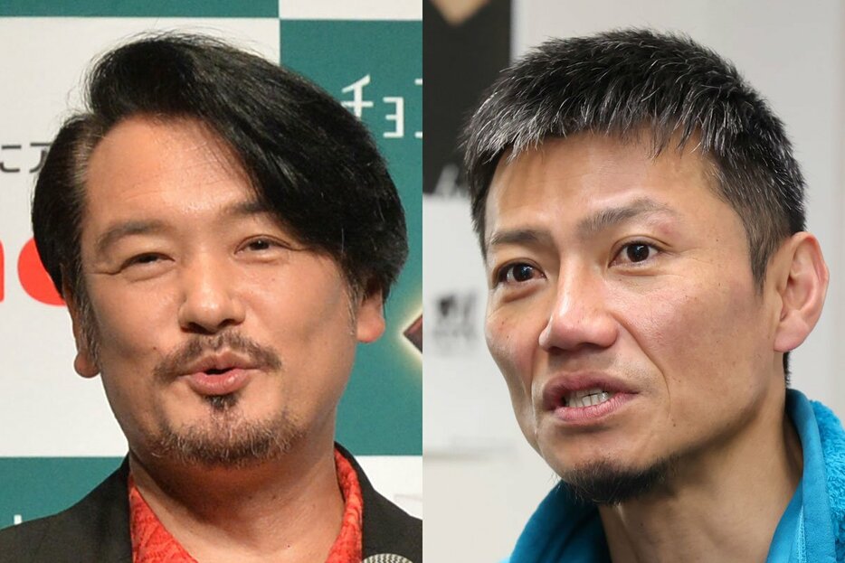 元純烈の小田井涼平(左)と現メンバーの岩永洋昭