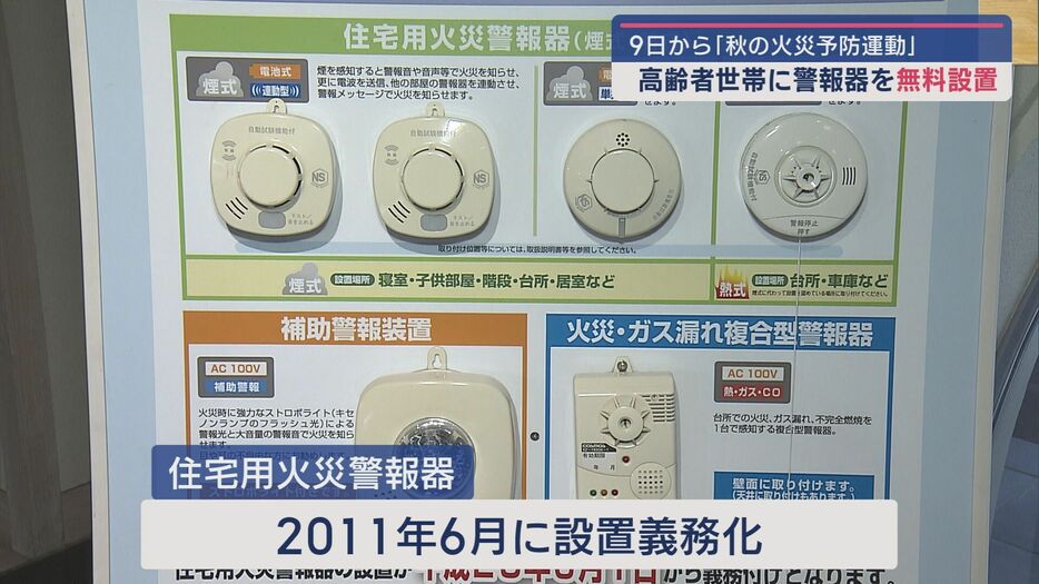 2011年6月に設置が義務化された「住宅用火災警報器」