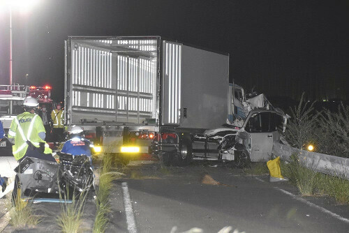 「危険運転致死傷」への訴因変更を許可された群馬県の事故の現場（５月６日午後７時１５分、群馬県伊勢崎市で）