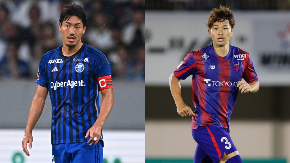 ともに3番を背負うCBである昌子源（左）と森重真人（C）J.LEAGUE