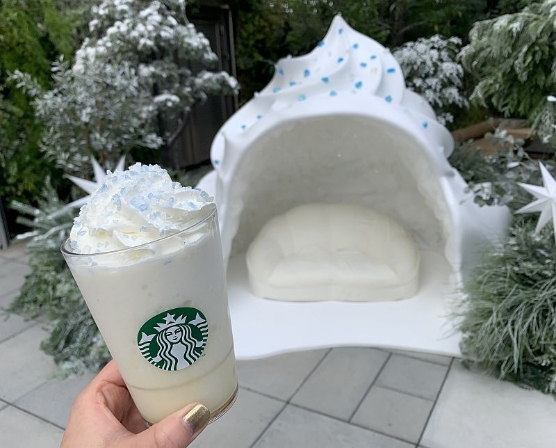 “初雪フラペチーノ”登場！ミルキーな味わい、クセになるような食感が魅力 (※写真は4日間限定で登場した「スターバックス コーヒー 初雪店」で撮影)