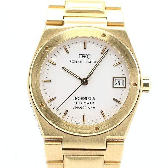 IWC。インヂュニア 500,000A/M。Ref.IW9238。K18YG（34mm径）。自動巻き（Cal.37590）。1989～92年頃製