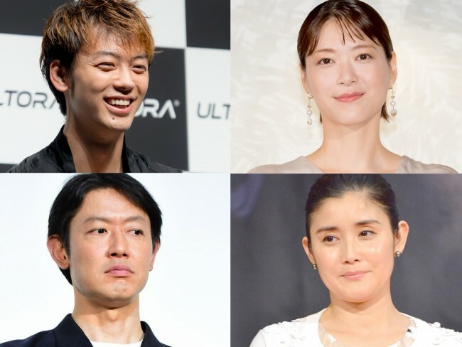 （左上から時計回りで）竹内涼真、上野樹里、石田ひかり、筒井道隆