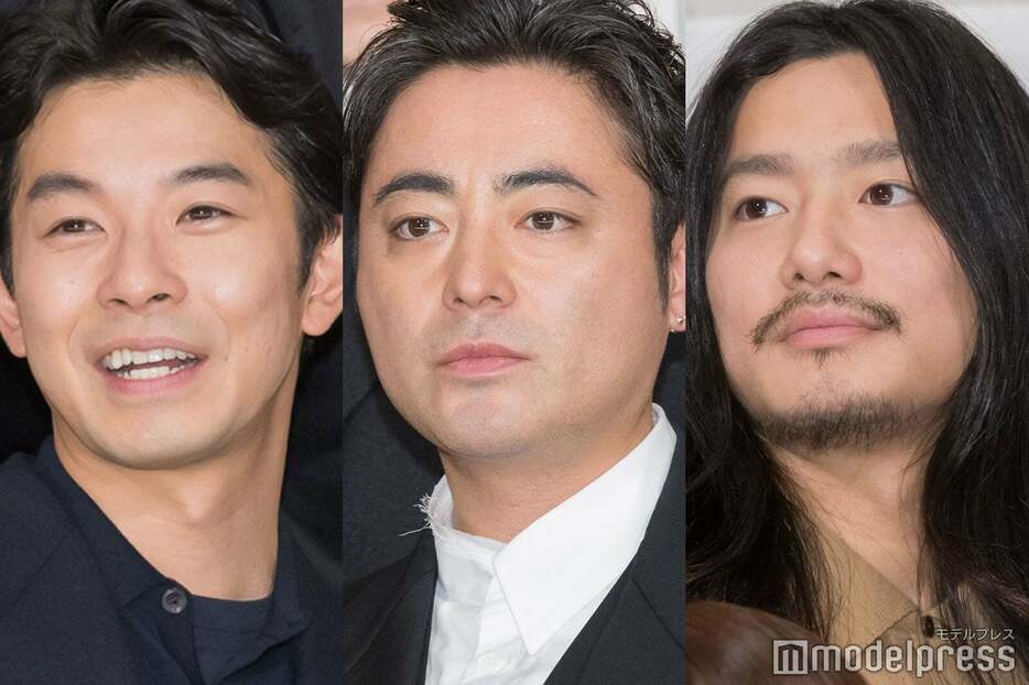 映画「十一人の賊軍」初日舞台挨拶に出席した仲野太賀、山田孝之、野村周平