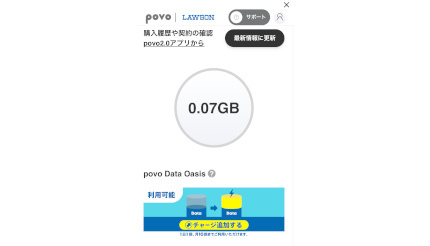 新サービス「povo Data Oasis」を試した