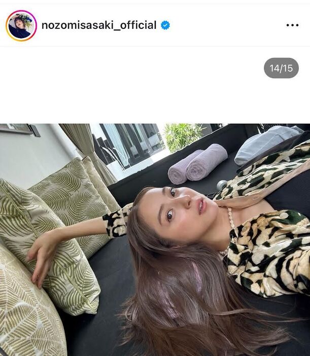 佐々木希のインスタグラム（＠ｎｏｚｏｍｉｓａｓａｋｉ＿ｏｆｆｉｃｉａｌ）より