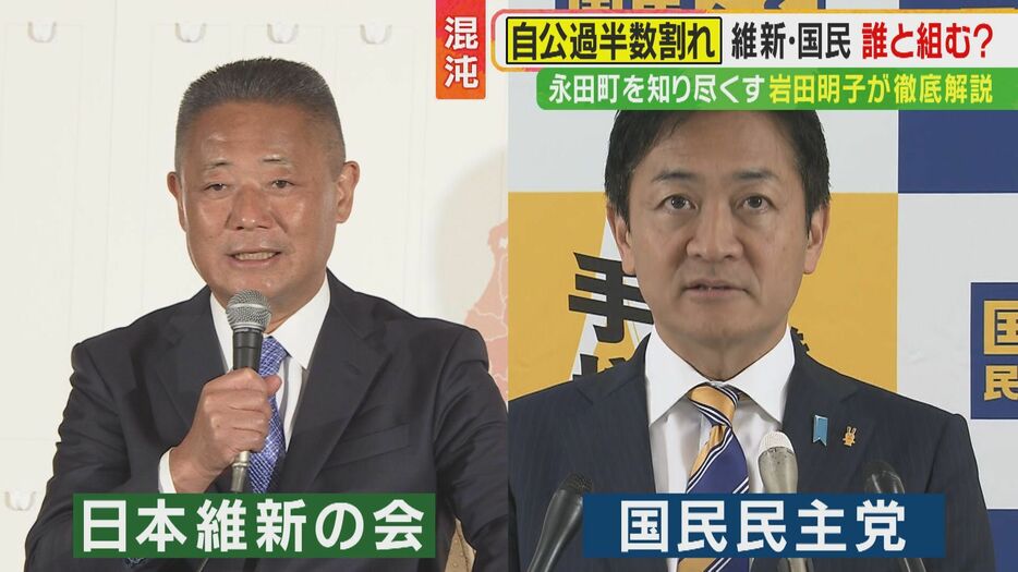 日本維新の会馬場代表、国民民主党玉木代表