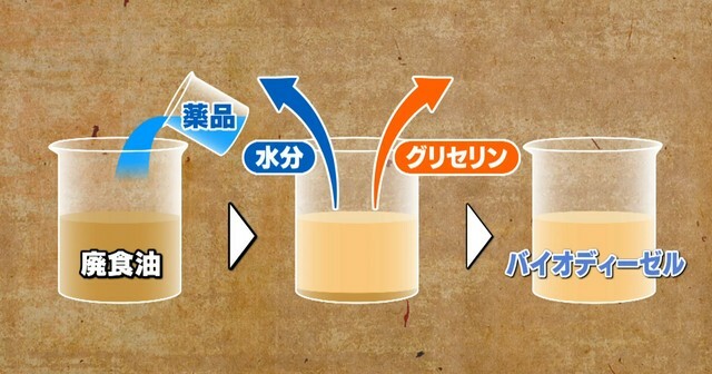 使用済みの油（廃食油）を再活用する仕組み