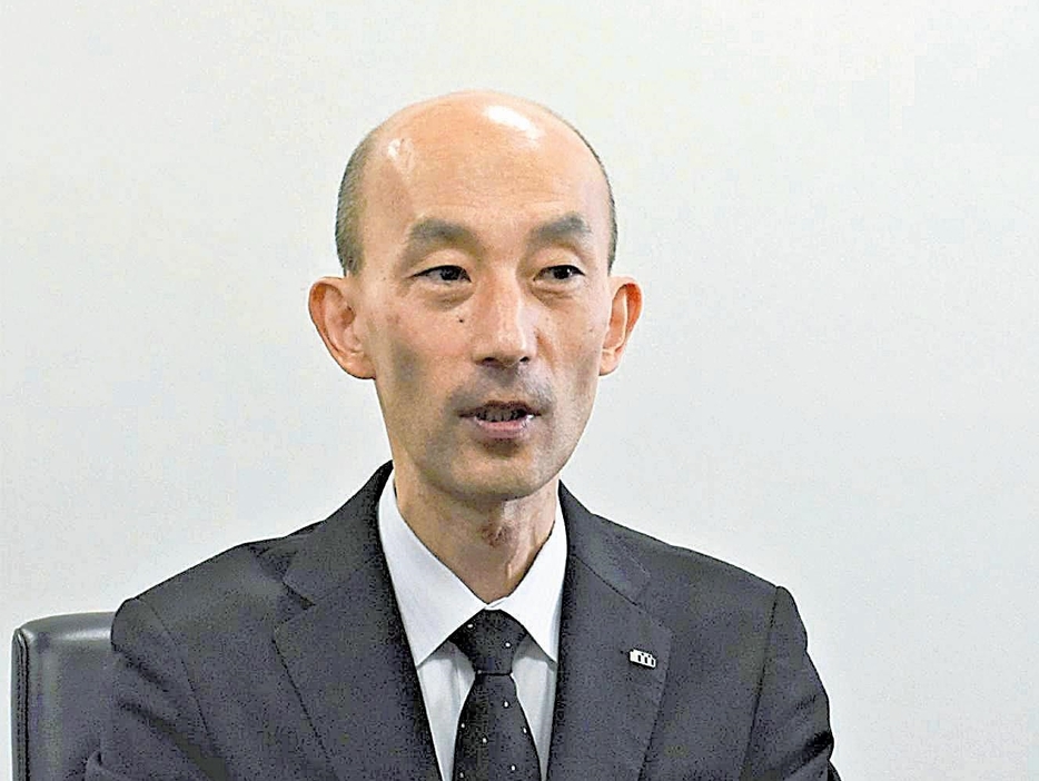 岩田屋三越の左中樹太郎社長（10月11日午後3時3分、福岡市中央区で）＝佐藤陽撮影