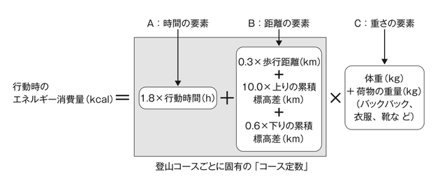 登山のエネルギー方程式(中原ほか、2006)