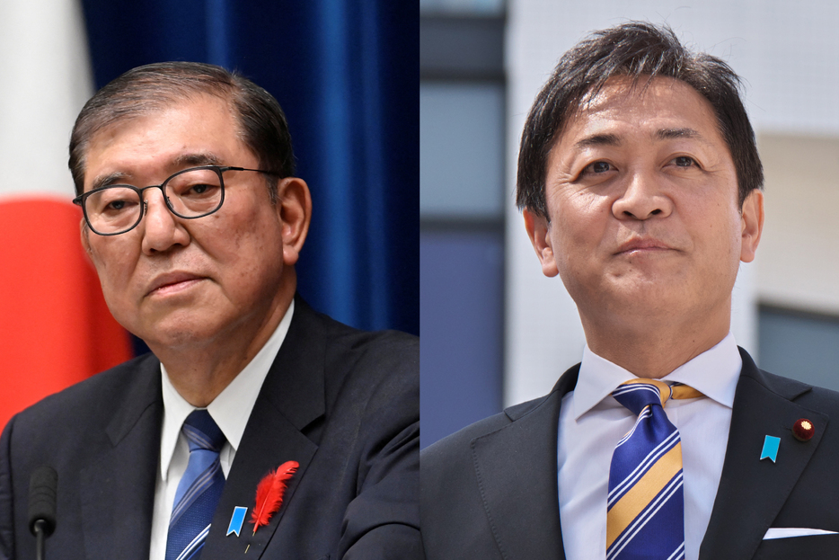 自民党の石破茂首相（左）と国民民主党の玉木雄一郎代表の提供協議は、日本の政治の形を変え得る（代表撮影/ロイター/アフロ・Keizo Mori/アフロ）