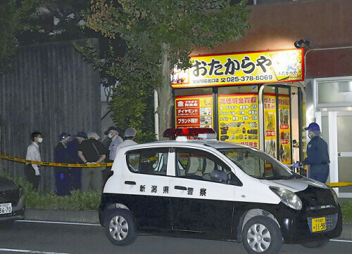 強盗未遂事件が起きた現場の付近（６月１９日、新潟市中央区で）