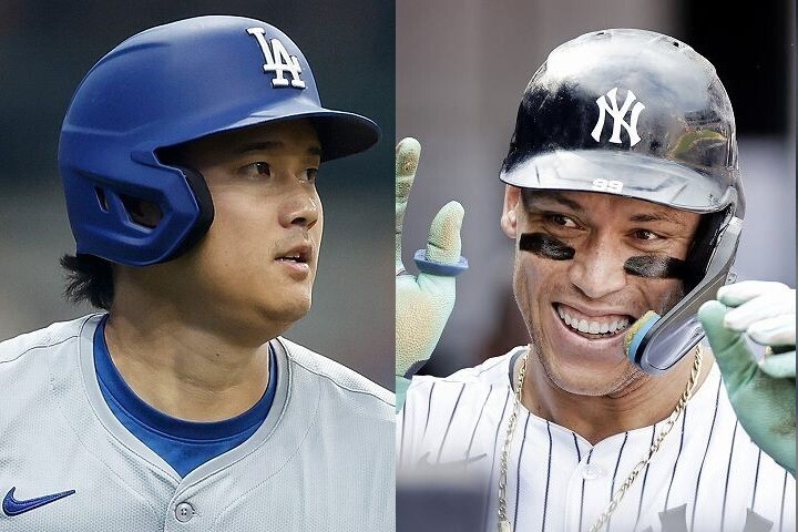 今季両リーグのMVPを獲得した大谷とジャッジ。(C) Getty Images