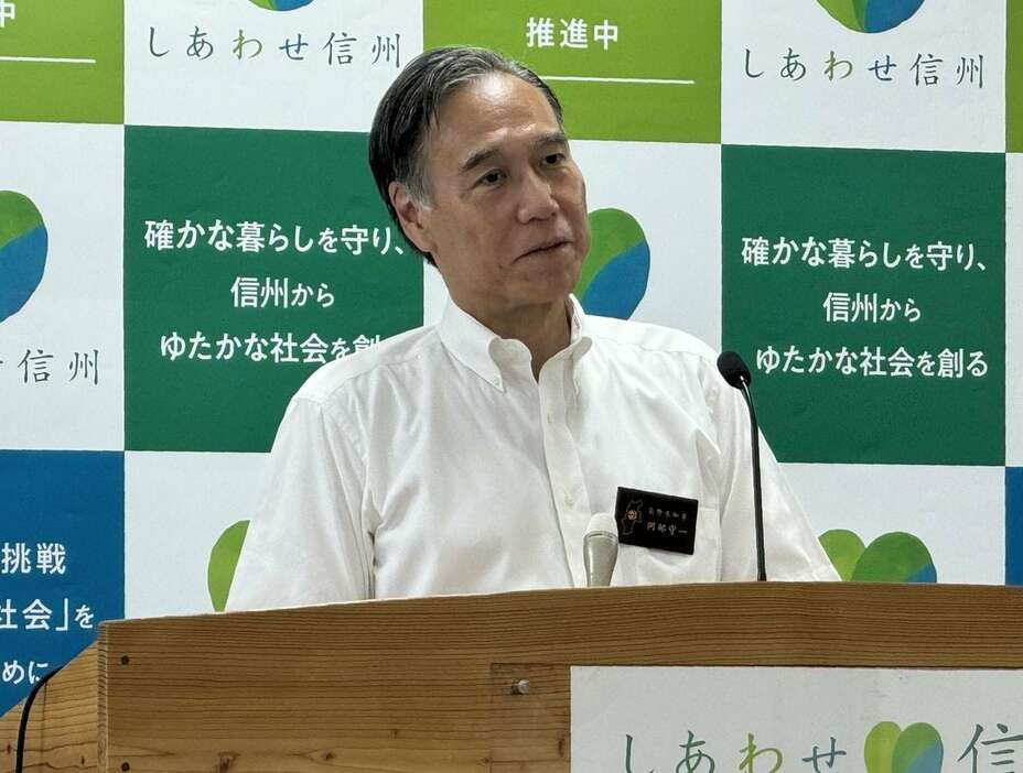 長野県の阿部守一知事＝長野県庁（石毛紀行撮影）