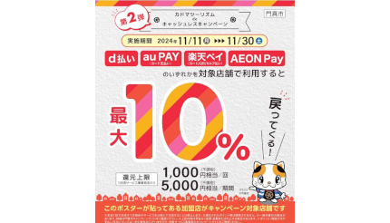 もれなく10％還元