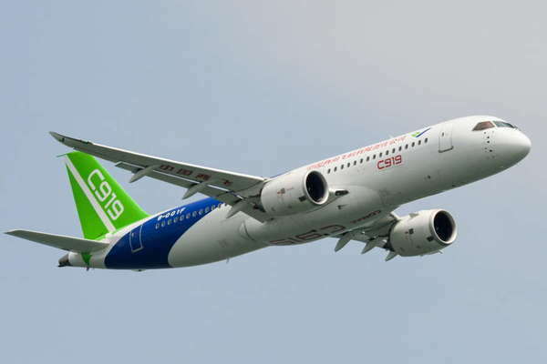 COMAC「C919」（相良静造撮影）。