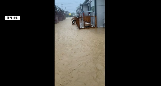 浸水した仮設住宅（住民撮影）