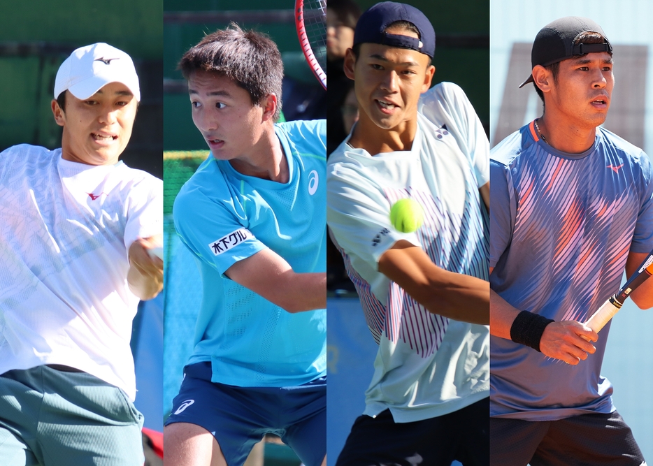 （左から）清水悠太、望月慎太郎、坂本怜、内田海智[画像:tennis365.net/ゲッティイメージズ]