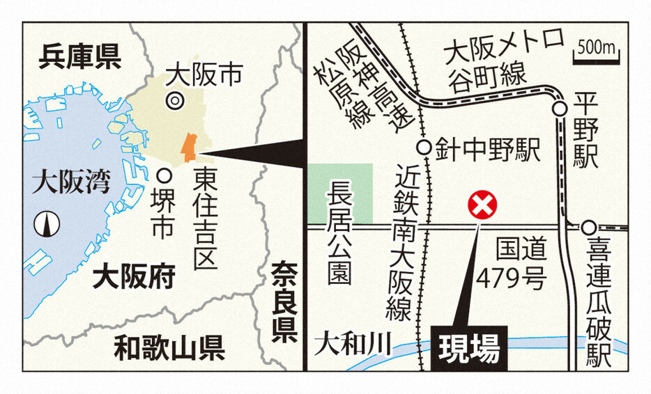 大阪市東住吉区の現場地図