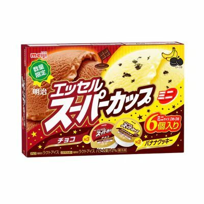 「明治 エッセル スーパーカップ ミニ バナナクッキー・チョコ」パッケージ