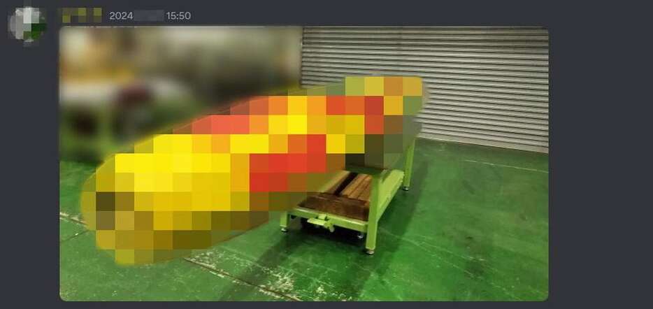 ディスコード上に投稿された画像。開発中ミサイルの模型と示唆する記述があった（一部画像処理しています）