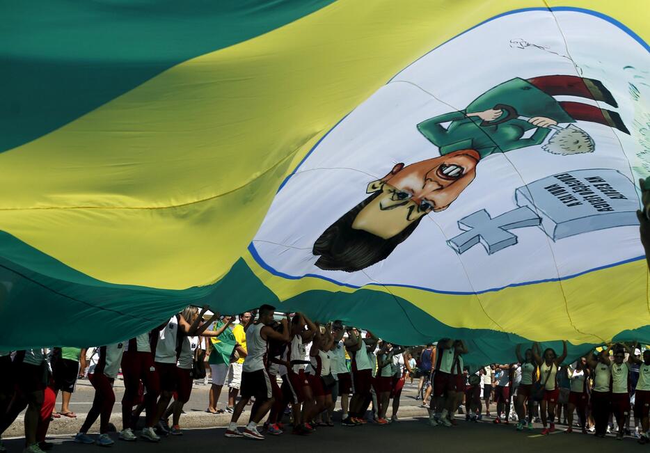 ブラジルで今年2度目の大規模デモ＝4月12日（写真：ロイター/アフロ）