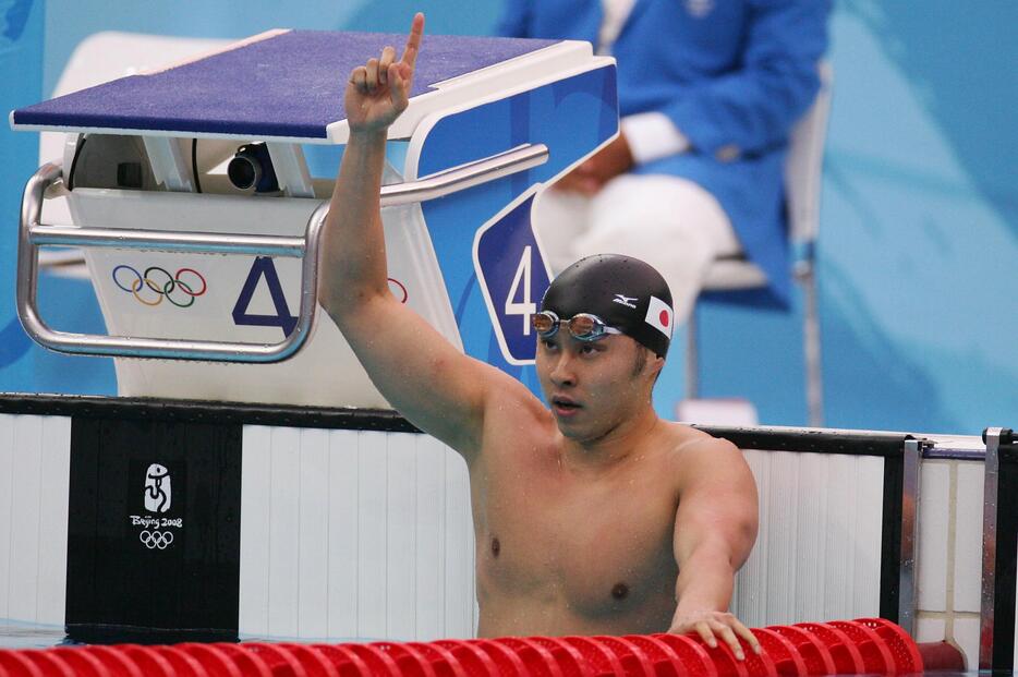 北京五輪、男子200m平泳ぎで金＝2008年8月14日（写真：YUTAKA/アフロスポーツ）