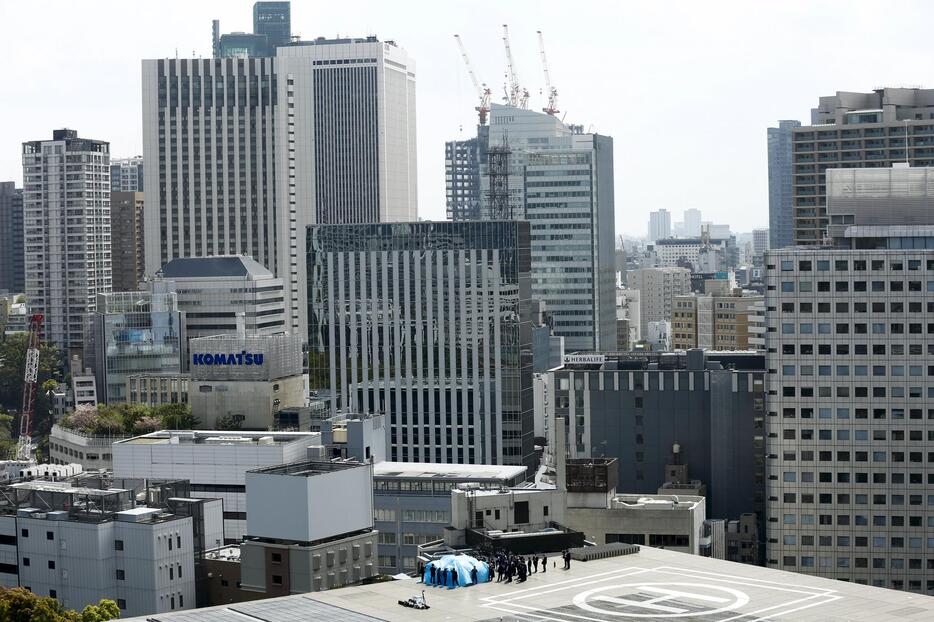 首相官邸の屋上に落下＝2015年4月22日（写真：ロイター/アフロ）