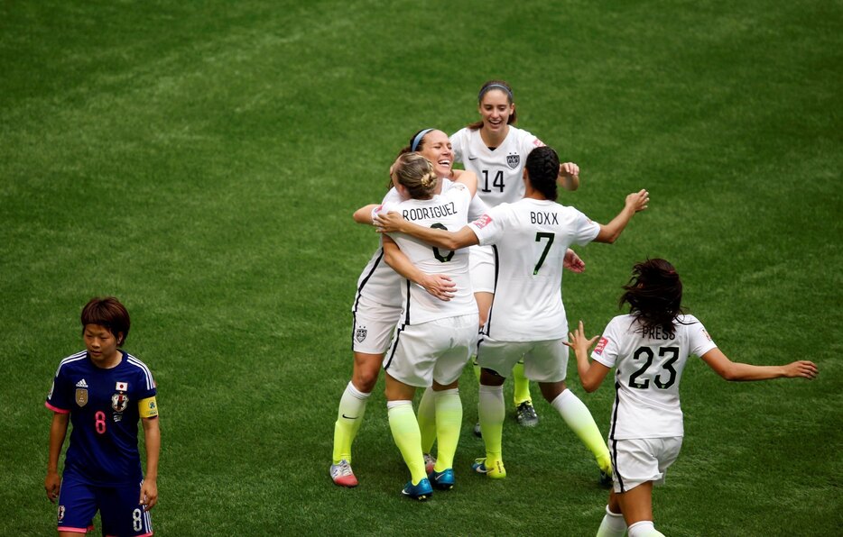 2-5で、なでしこジャパンの連覇ならず。アメリカは3度目の優勝＝2015年7月5日（写真：USA TODAY Sports/アフロ）