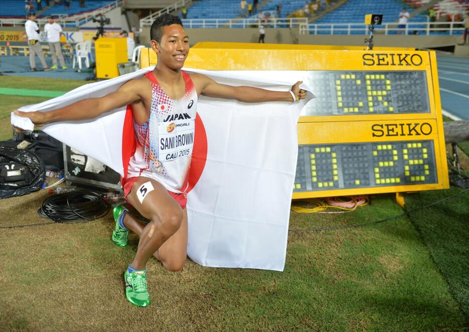 100m決勝では、自己ベストの10秒28をマーク＝2015年7月15日（写真：USA TODAY Sports/アフロ）