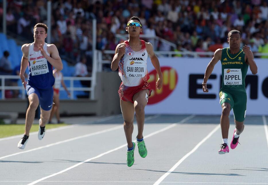 200m決勝。タイムは、2013年のウサイン・ボルトの大会記録（20秒40）を上回る20秒34＝2015年7月19日（写真：USA TODAY Sports/アフロ）