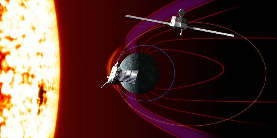 [画像]水星磁気圏探査機「みお」と水星表面探査機「MPO」（c）JAXA/ESA