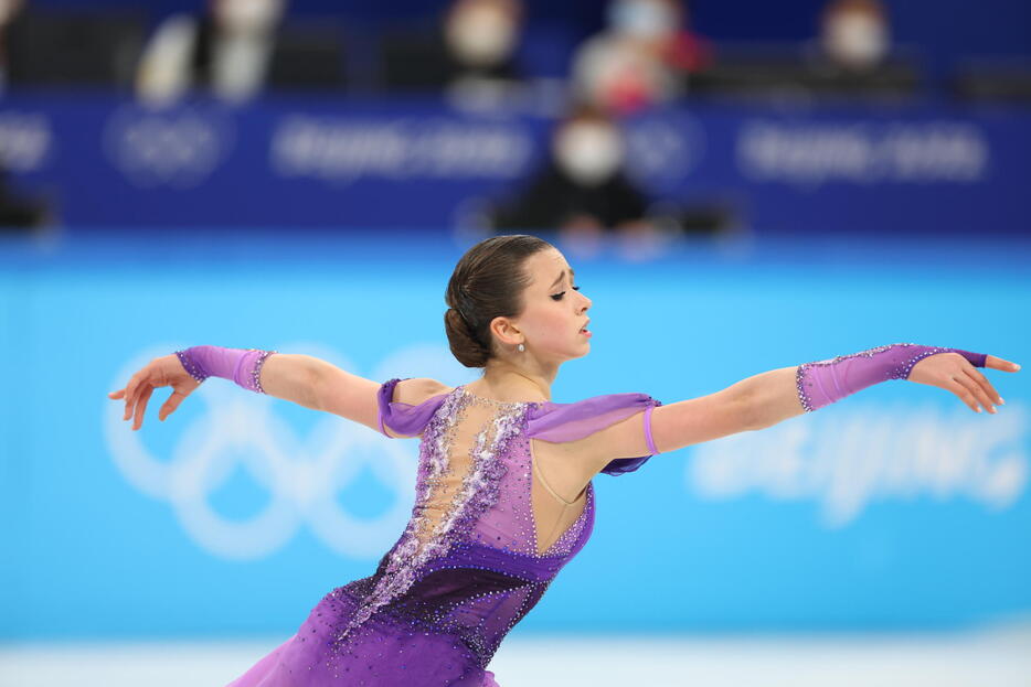 今日女子シングルフリーに登場するワリエワだがドーピング違反問題の疑念は深まるばかりだ（写真・ロイター／アフロ）