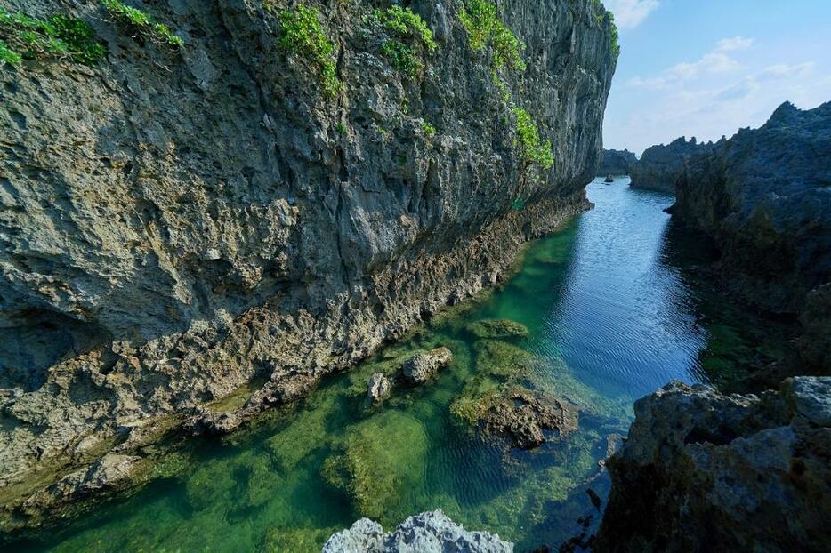 粟国島は島の場所によっていろいろな形状を見せる