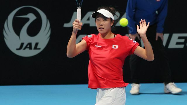 全豪オープン女子ダブルス3回戦で敗れた柴原瑛菜選手（写真：時事）※写真は2023年のワールドグループプレーオフ