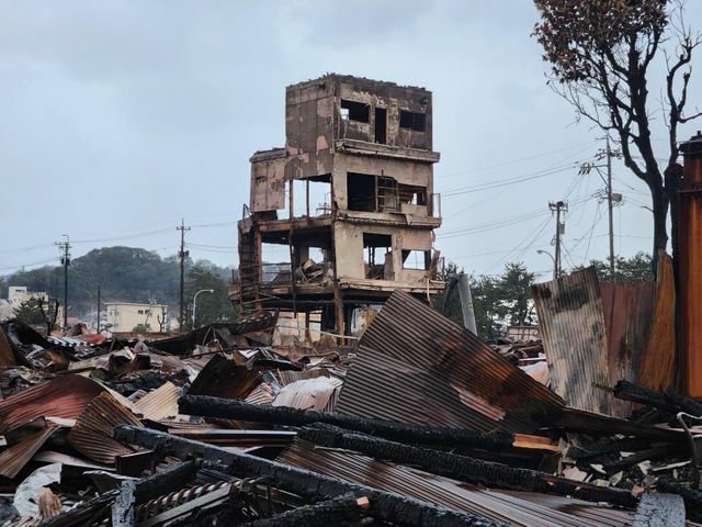 被災した輪島市内