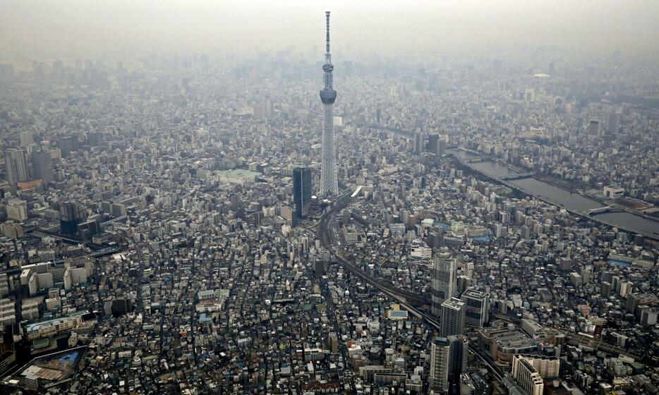 東京スカイツリー周辺に広がる住宅街＝東京都墨田区