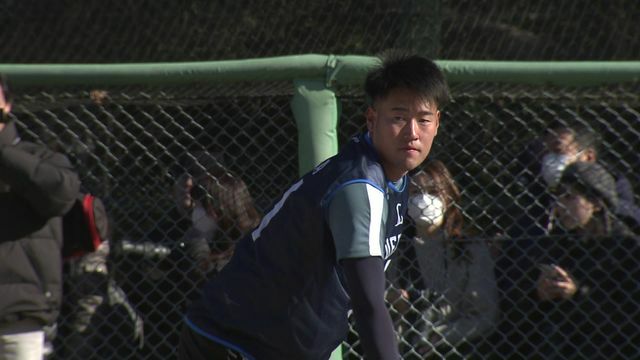 合同自主トレを行った西武・上田大河投手