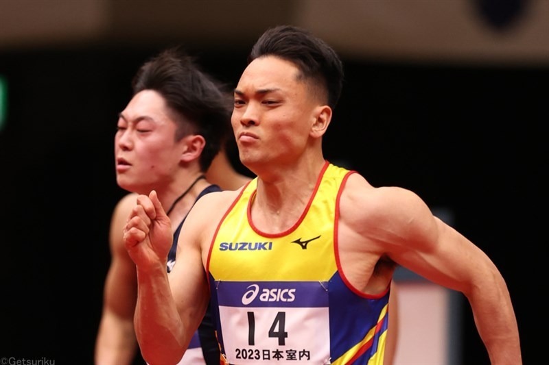 60mで自己記録を更新した竹田一平（写真は23年日本選手権室内）
