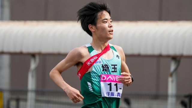 力走する埼玉の3区・久保田徹選手(大東大)