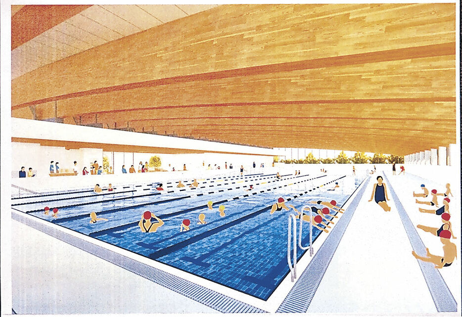 新しい魚津市室内温水プールの完成予想図